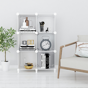 Organiseur de placard DIY à 6 <span class=keywords><strong>cubes</strong></span>, étagères de rangement, <span class=keywords><strong>cubes</strong></span> de rangement en plastique, étagère à livres modulaire, organisateur, armoire en plastique - Product Image 6