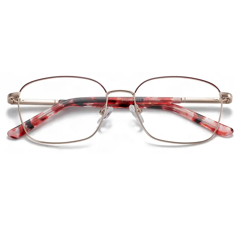 Oval estilo clásico lentes de resina metal mujer óptica marcos fabricantes en china óptica marcos de anteojos