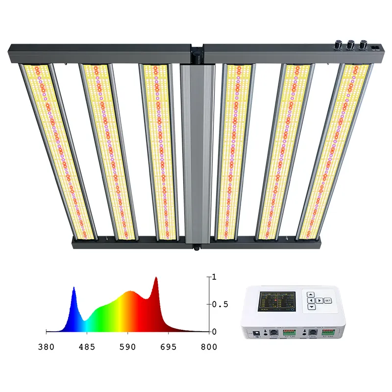 espectro lm281b led 600w planta de luz de cultivo regulável com 660nm EVO IP65 avaliado para Bloom 640W 630 650 Watts LM301B LM301H