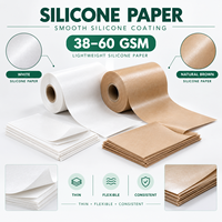 Rouleau de papier sulfurisé en silicone de qualité alimentaire, brun kraft, pour emballer viande, poisson et légumes