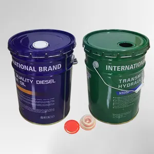 Boîte métallique de 20 litres de 5 gallons <span class=keywords><strong>avec</strong></span> <span class=keywords><strong>bec</strong></span> <span class=keywords><strong>verseur</strong></span>, seau conique en fer-blanc <span class=keywords><strong>avec</strong></span> couvercle pour peinture à l'huile et à la graisse, vente en gros - Product Image 1