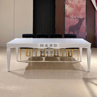 Ensemble de table et chaises rectangulaires en métal moderne pour hôtel, mariage, événements en plein air