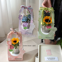 Boîte en papier pliable pour plantes en pot, emballage cadeau pour fleurs, boîte en papier pour fournitures florales