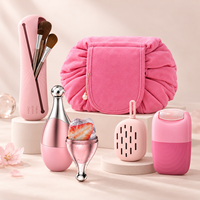 Kit de beauté en gros : Trousse de rangement pour pinceaux de maquillage, accessoires de soin, rouleau de glace en silicone, tampon à eyeliner