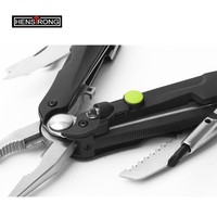 Pince multifonction pliable en acier inoxydable 420 avec lumière LED, couteau, scie, tournevis, ouvre-bouteille, EDC, camping, personnalisable