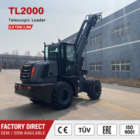 Chargeuse télescopique à vendre, capacité nominale de 2 tonnes, 4x4, compacte, poids de la machine de 5500 kg, chargeuse télescopique agricole, vente en gros