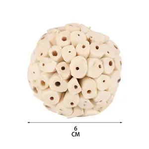 天然草球鹦鹉咀嚼玩具6厘米鸟玩具训练鸟配件