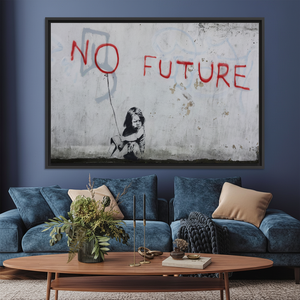 Banksy Graffiti Canvas Print: No Future Urban Political Art,<b>BLACK</b> <b>FRAMED</b> CANVAS - Product Image 3