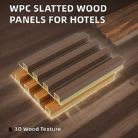Panneaux muraux en plastique et bois, panneaux préfabriqués en WPC avec surface décorative en bois, épaisseur 24 mm, design moderne pour utilisation hôtelière