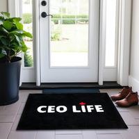 Tapis fait main en forme de logo personnalisé persan, bleu bohème, brun, dégradé, tapis en acrylique, tapis de sol en tufting
