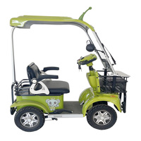 Voiturette de golf électrique de luxe 2 places 4 roues 60V 800W avec jantes en alliage, contrôleur 15 tubes et toit ouvrant pour villas de plage, centres de golf et navettes