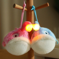 Uionen Porte-clés de couple lumineux en peluche en forme de poisson-lanterne, tissé, imprimé UV, écologique, pendentif, poupée magnétique attrape-souris