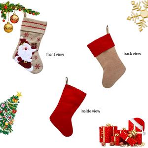 Meilleure vente fantaisie personnalisé <span class=keywords><strong>Jute</strong></span> toile <span class=keywords><strong>de</strong></span> <span class=keywords><strong>jute</strong></span> Beige flocon <span class=keywords><strong>de</strong></span> neige décoration personnalisée sac cadeau bas <span class=keywords><strong>de</strong></span> Noël <span class=keywords><strong>de</strong></span> Noël - Product Image 3