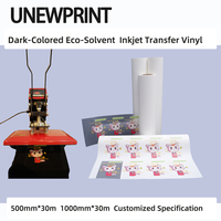 UNEWPRINT 50 cm 61 cm 1 Mètre 30 Mètre Foncé t-shirt Pu Vinyle Grand Format Média Eco Solvant
