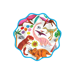 Ensemble de vaisselle jetable pour fête d'enfants sur le thème des dinosaures DAMAI, assiettes, serviettes et gobelets en papier - Product Image 4
