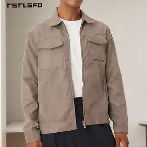 Chaqueta Utilitaria Personalizada para Hombre, Color Beige, Algodón Twill, Corte Regular, Cierre de Cremallera, Estilo Urbano, Chaquetas al por Mayor - Product Image 1