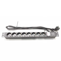 Universal 1U 6 \ "Multiusos Socket PDU Montaje en rack Regleta de alimentación Unidad de distribución de energía de 8 puertos para servidores AC Metal Server Rack