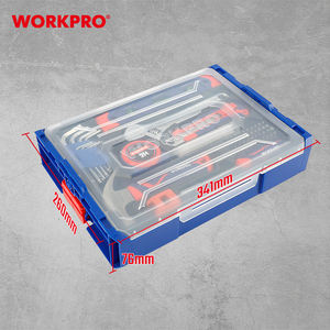 Ensemble d'outils à main <span class=keywords><strong>WORKPRO</strong></span> 66 pièces avec boîte en plastique empilable, clé à molette réglable, clés hexagonales, marteau, ruban à mesurer et embouts CR-V - Product Image 6