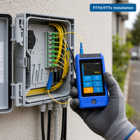 OTDR Portátil de 24dB 1310 1550 1610nm 80km, Probador de Fibra Óptica 8 en 1 con Fuente de Luz Ajustable, Bluetooth, 4G, Formato SOR