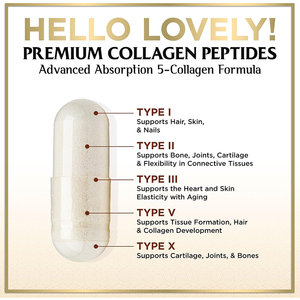 Rosebest Natürliche Vegane Bio 2400mg Multi Hydrolysierte Kollagen-Peptide Komplex Kapseln Nahrungsergänzungsmittel für Haare, Haut & Nägel - Product Image 2