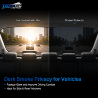 Película de Tinte para Ventanas de Automóviles Tuman Dark Privacy, 15% VLT, 99% de Protección UV, Reducción de Calor, Película Teñida para Ventanas Laterales de Automóviles