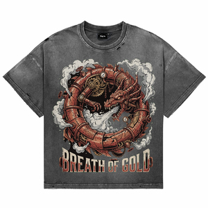 T-shirts pour hommes en coton respirant, style vintage délavé à l'acide, avec imprimé graphique steampunk, pour l'été, de haute qualité, coupe oversize - Product Image 1