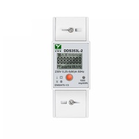 Estático monofásico módulo dual DC carril DIN LCD pantalla tarifa kWh metros