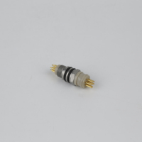 Conector Circular de 4 Pines de Alta Resistencia a la Temperatura para la Industria del Petróleo y Gas, Carcasa de Aleación de Aluminio con Recubrimiento de Oro, Terminación con Copa de Soldadura