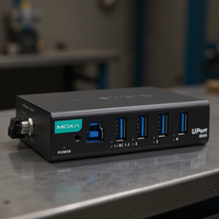 Hub USB industriel Moxa UPort 404A modèle 130386 à 4 ports avec entrée d'alimentation, Taïwan