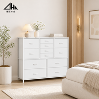 Commode moderne blanche à 12 tiroirs, meuble de rangement pour chambre à coucher avec façades plates