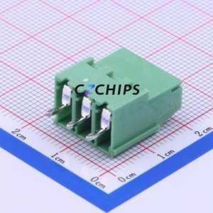 DB129V-5.0-3P-GN-S Screw Terminal Block Through hole Component (THT),P=5mm Connector 1x3P 5mm Green Through Hole - Product Image 1