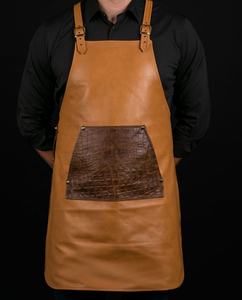 Delantal duradero de cuero genuino 100% para protección contra calor y objetos afilados para talleres de cocina de soldadura - Product Image 6