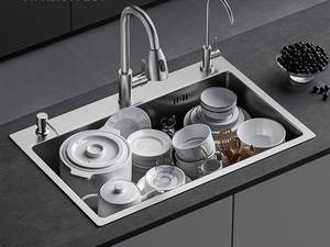 Fregadero de Cocina de Acero Inoxidable 304 de Primera Calidad, Grueso, de un Solo Tazón, para Instalar Debajo o Sobre la Encimera, Resistente al Óxido - Product Image 6