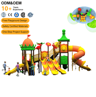 Equipo de Juegos Infantiles Comerciales de Plástico, Tobogán Grande y Resistente para Niños, Juego de Parque Infantil de Plástico para Exteriores