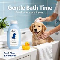 Shampoing et revitalisant 2-en-1 pour chiots, formule douce et délicate, nettoie et adoucit le pelage, bain de toilettage pour jeunes chiens, Guangdong