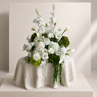 Boule de fleurs artificielles personnalisée PPS, blanche, pour centre de table de mariage, décoration de table pour événements de mariage