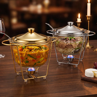 Matériel de restauration hôtelière : Réchaud de buffet en verre haute capacité avec cuillère
