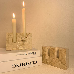Nordic Style Natural Stone Candlestick <strong>Holder</strong> Square Marble Travertine <strong>Candle</strong> <strong>Holder</strong> for Home Hotel Morden Decoration - Product Image 4