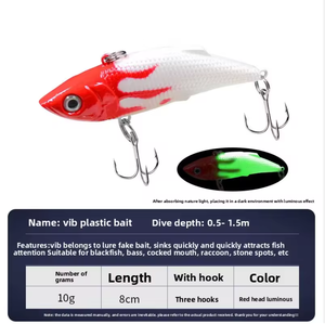 Aotuo - Señuelo Artificial de Plástico ABS de 7 cm y 10 g con Sonajero, Cebo Artificial para Pesca de Lubina en Agua Dulce - Product Image 2