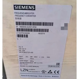 6SE6430-2UD37-5FB0 MICROMASTER 430 ซีรีส์ 380-480V 75kW PLC - Product Image 2