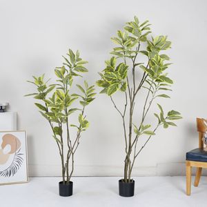 Árbol Artificial de Banyan con Borde Amarillo Dream Castle, Planta Decorativa para Interiores, Jardín y Paisajismo - Product Image 3