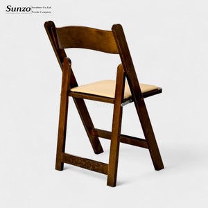 Sillas Plegables de Madera Portátiles al por Mayor para Eventos, Silla de Jardín de Madera Resistente para Servicios de Catering Comercial - Product Image 2