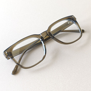 Monturas de Gafas de Acetato Vintage, Montura Completa, Unisex, Color Marrón Cristal, para Uso Diario - Product Image 3