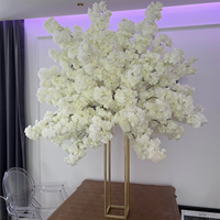 Boule de fleurs en soie ivoire IFG Wholesale, motif fleur de cerisier, pour mariage, remise de diplôme et Pâques, décoration de centre de table blanche