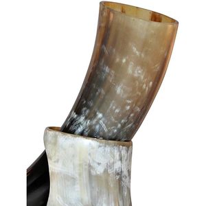 PARIJAT HANDICRAFT Authentic Medieval Inspired Viking <b>Drinking</b> Horn Handmade 16-18 Ounce Capacity Mug with <b>Stand</b> - Product Image 3