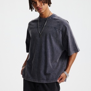 T-shirt Gravvi vintage en velours 100 % coton, teint à la cire, délavé, manches raglan, coupe oversize, style hip-hop, séchage rapide, anti-plis, 285 g - Product Image 4