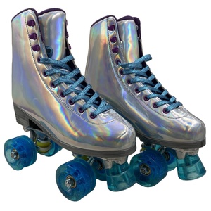 Patins à roulettes bon marché en argent avec châssis en aluminium pour femmes - Product Image 1
