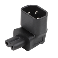 Adaptateur d'alimentation coudé mâle IEC C14 vers femelle C7, 3 broches, certifié CE ROHS, en Cuivre+PC+ABS, pour UE/Royaume-Uni/France - Vente Flash
