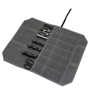 18 Waterproof outdoor picnic camping barbecue roll up portable wholesale waxed canvas knife divided garden storage tool bag