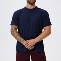 Vintage crewneck T-shirt met korte mouwen, zacht aanvoelend, ideaal voor gym, fitness, casual dagelijks gebruik, tennis, badminton, wandelen en andere activiteiten.